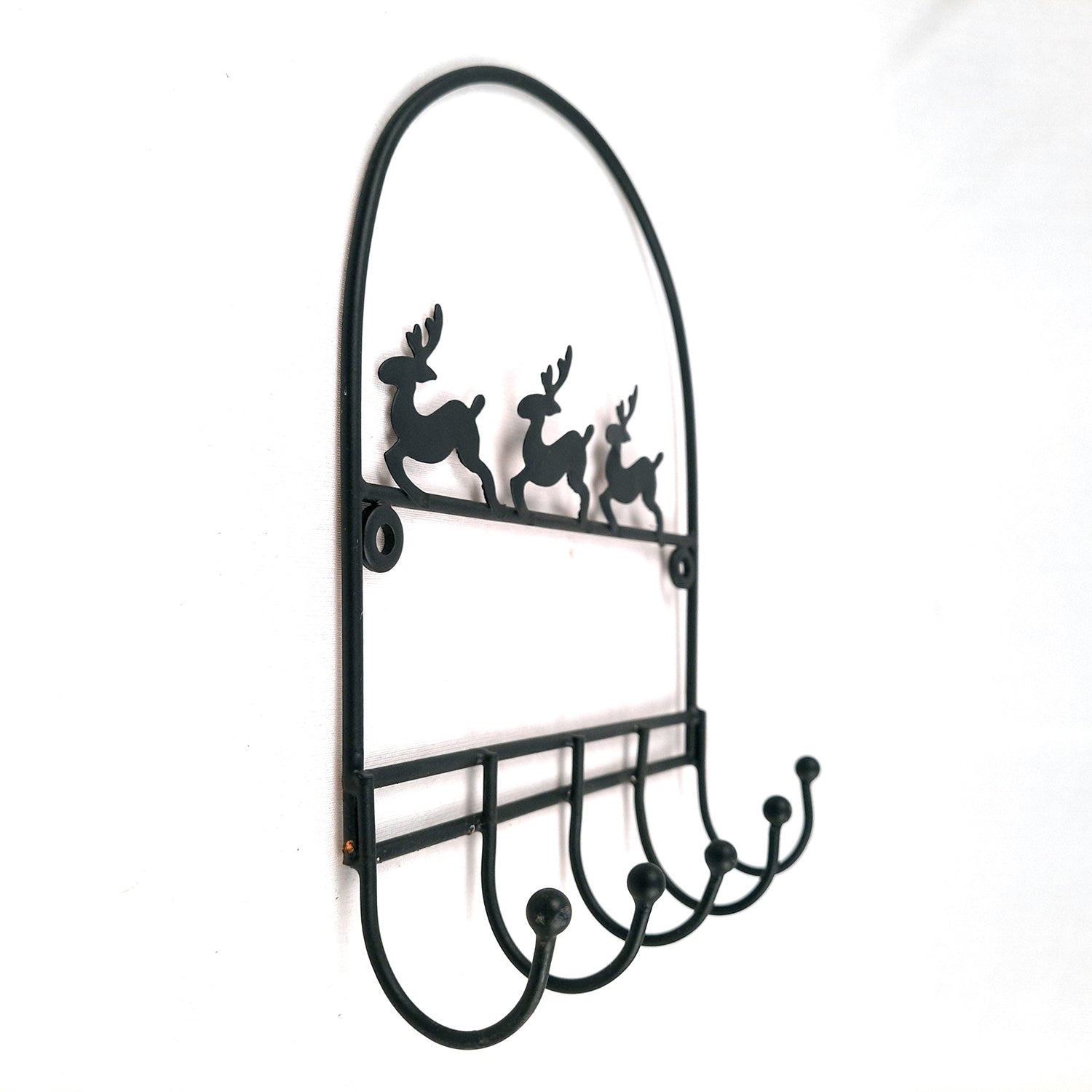 Key Holder Stands | Keys Hook Wall Hangers - Reindeer Design | Keys Organizer - For Home, Entrance, Office Decor & Gifts - 9 Inch (5 Hooks) - Apkamart #Style_Pack of 4