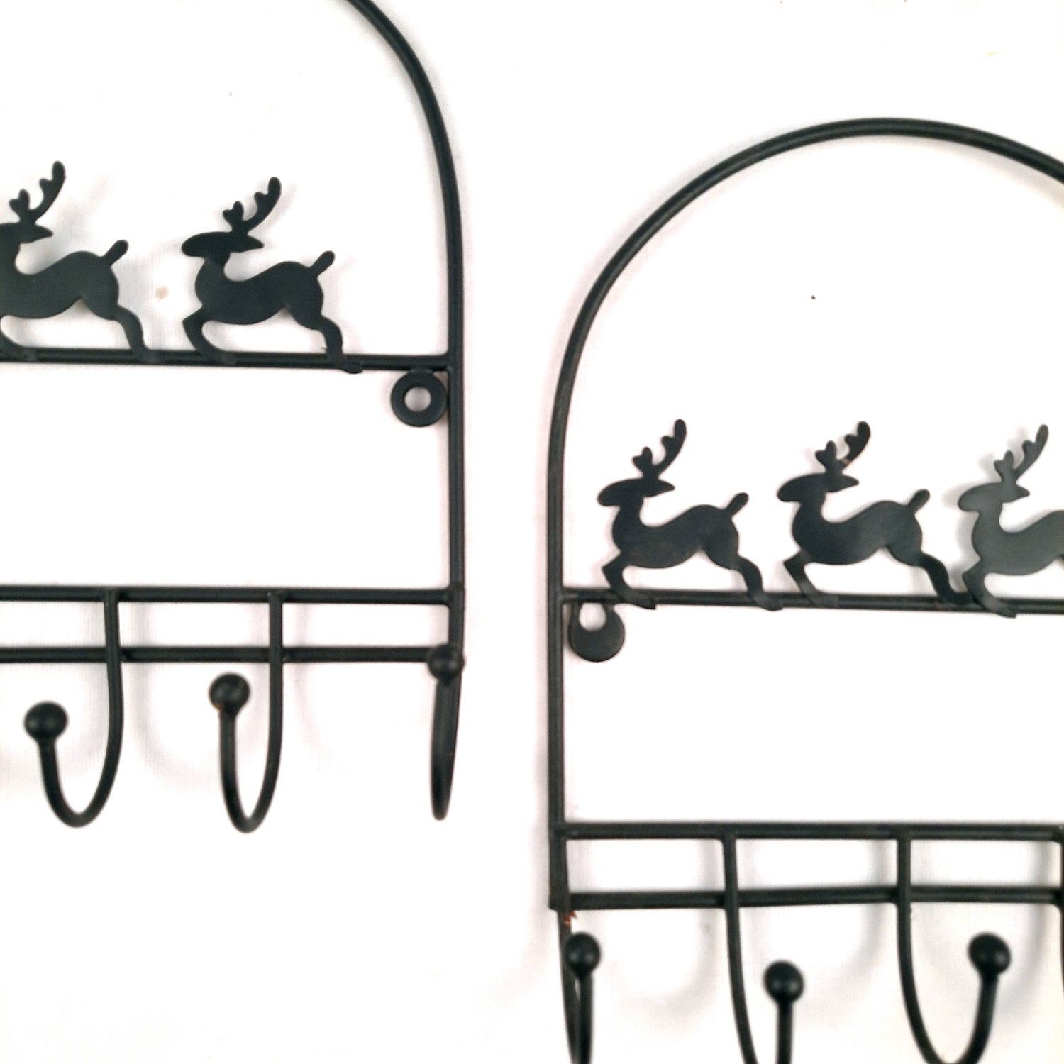 Key Holder Stands | Keys Hook Wall Hangers - Reindeer Design | Keys Organizer - For Home, Entrance, Office Decor & Gifts - 9 Inch (5 Hooks) - Apkamart #Style_Pack of 2