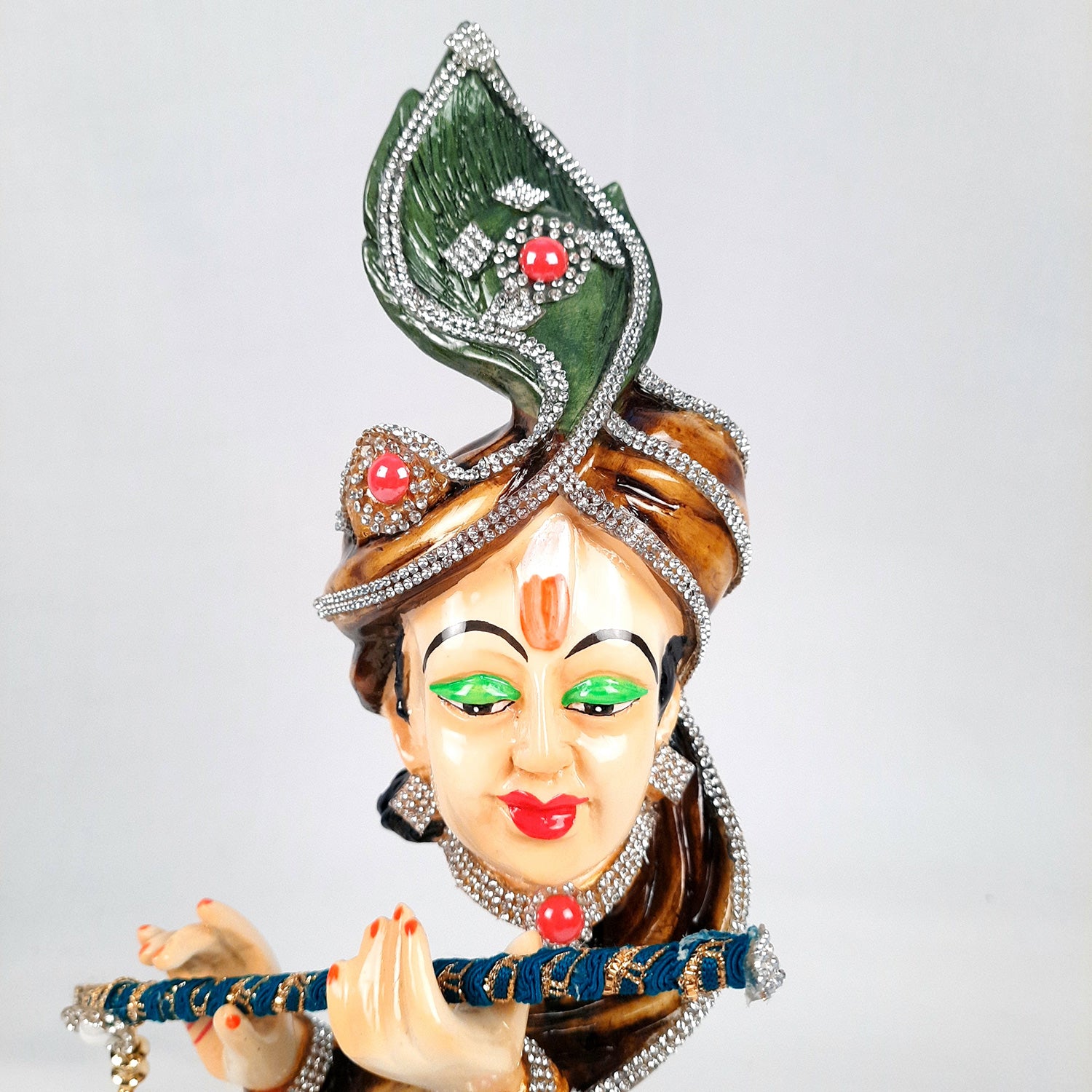 Krishna Idol | Lord Krishna Face Statue Showpiece -for Home, Puja Room, Table Decor, Living Room, Office Desk & Gift - 13 inch - apkamart #Style_Design 1