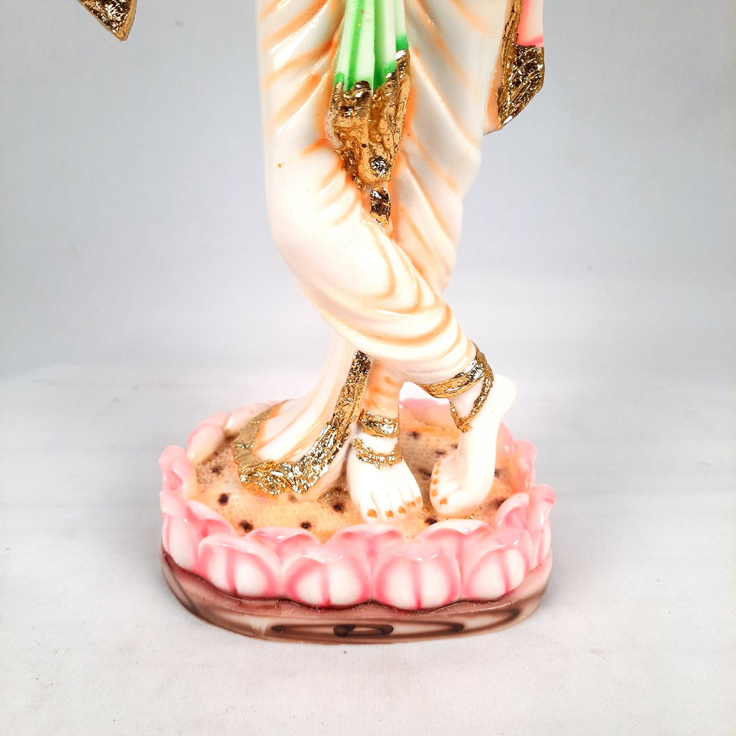 Krishna Idol Statue - Marble Look | Krishna Playing Bansuri Big Murti - for Home Decor, Living Room, Temple, Pooja, Table, Office & Gifts - 16 Inch - apkamart