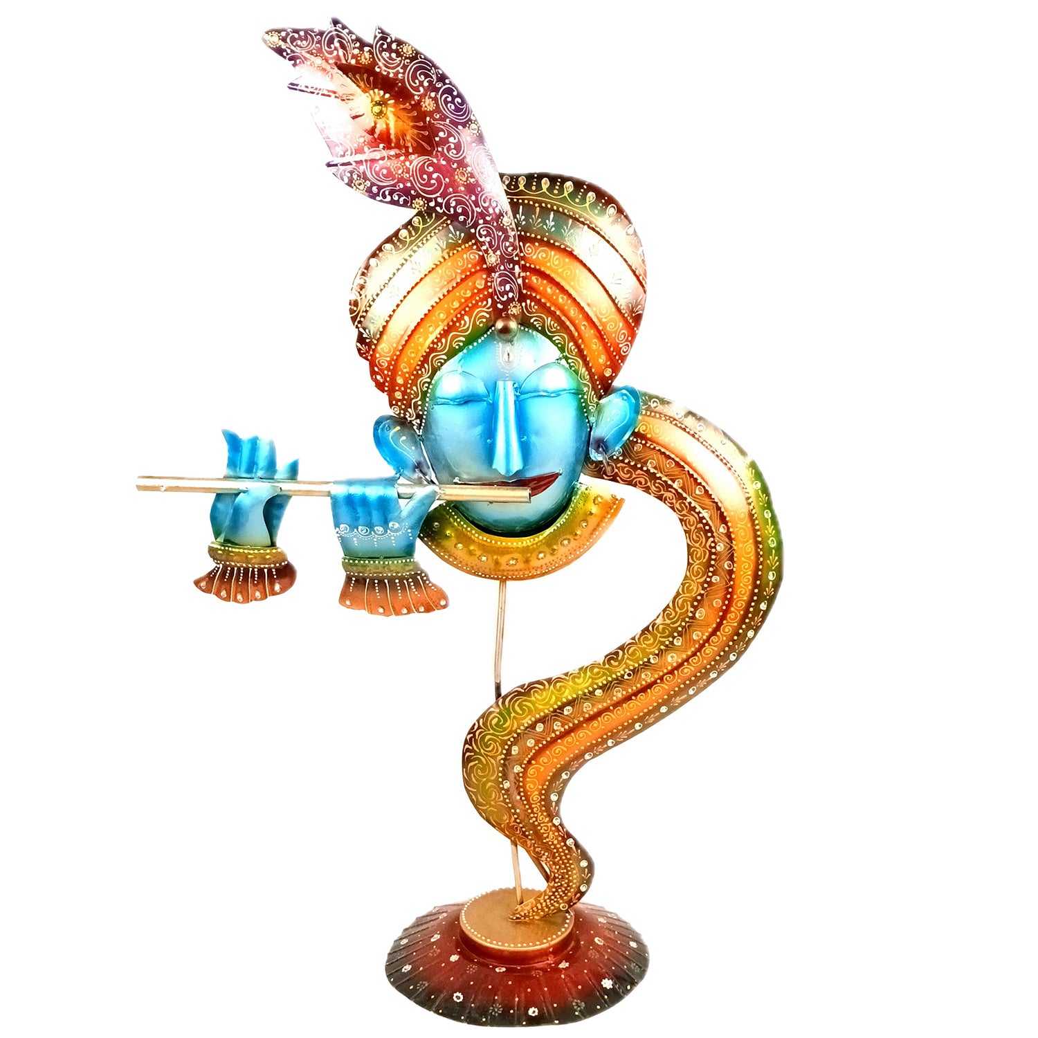 Krishna Idol | Big Lord Krishna Statue | Decorative Krishna Face Murti Showpiece -for Home, Puja Room, Table Decor, Living Room, Office Desk & Gift - apkamart