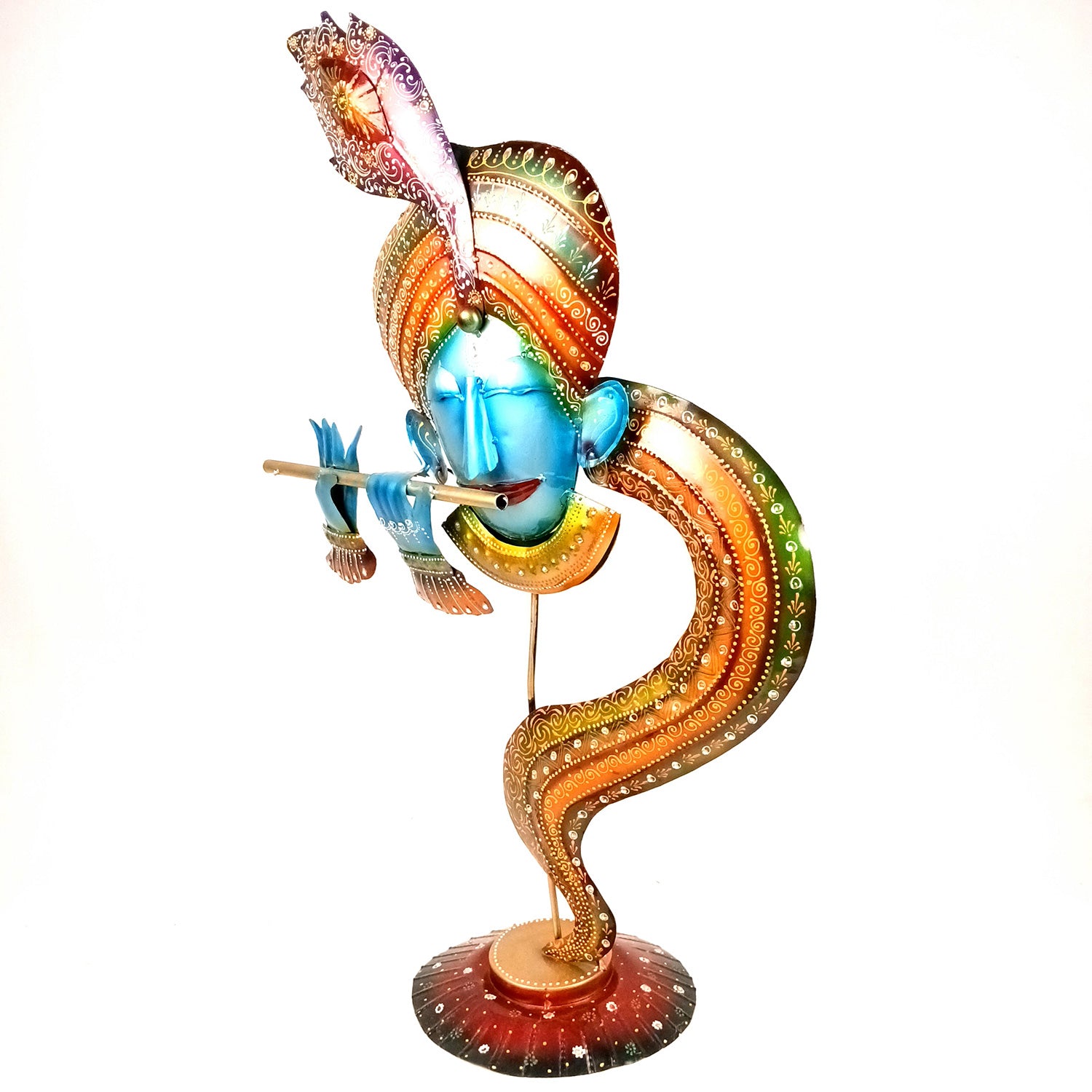 Krishna Idol | Big Lord Krishna Statue | Decorative Krishna Face Murti Showpiece -for Home, Puja Room, Table Decor, Living Room, Office Desk & Gift - apkamart