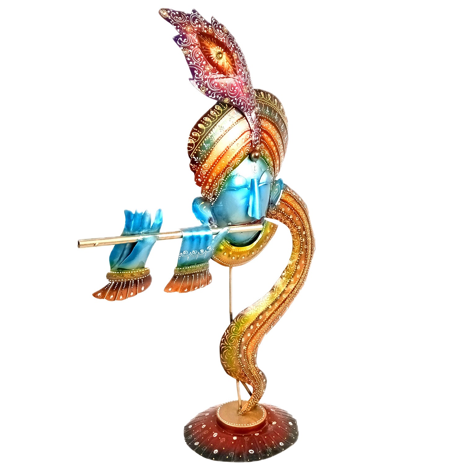 Krishna Idol | Big Lord Krishna Statue | Decorative Krishna Face Murti Showpiece -for Home, Puja Room, Table Decor, Living Room, Office Desk & Gift - apkamart