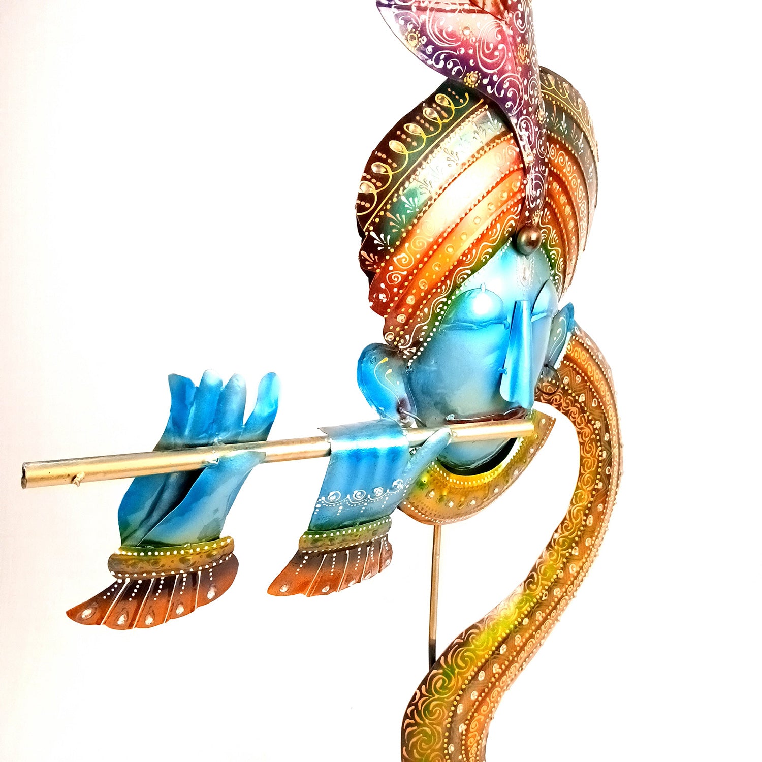 Krishna Idol | Big Lord Krishna Statue | Decorative Krishna Face Murti Showpiece -for Home, Puja Room, Table Decor, Living Room, Office Desk & Gift - apkamart