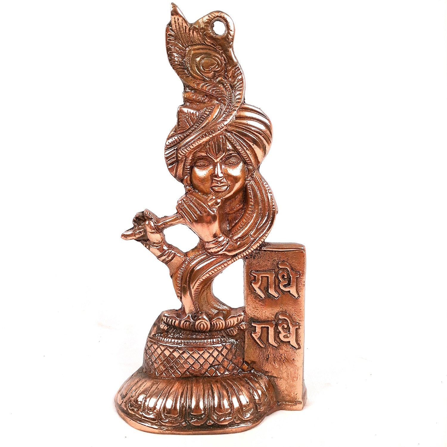 Shri Krishna Wall Hanging Idol | Lord Krishna Face Wall Hanging Statue Murti | Religious & Spiritual Art Sculpture - for Gift, Home, Living Room, Office, Puja Room Decoration - 11 Inch - Apkamart