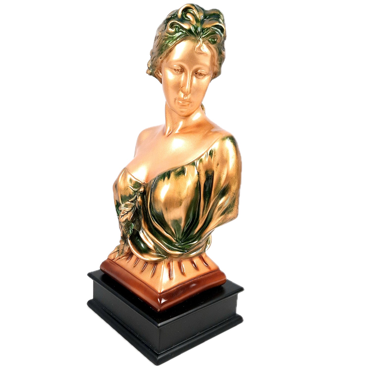 Ancient Greek Woman Statue Figurine | Exquisite Lady Bust Sculpture Showpiece - for Home Decor, Table, Living Room, Collectibles & Gift - 13 Inch - apkamart