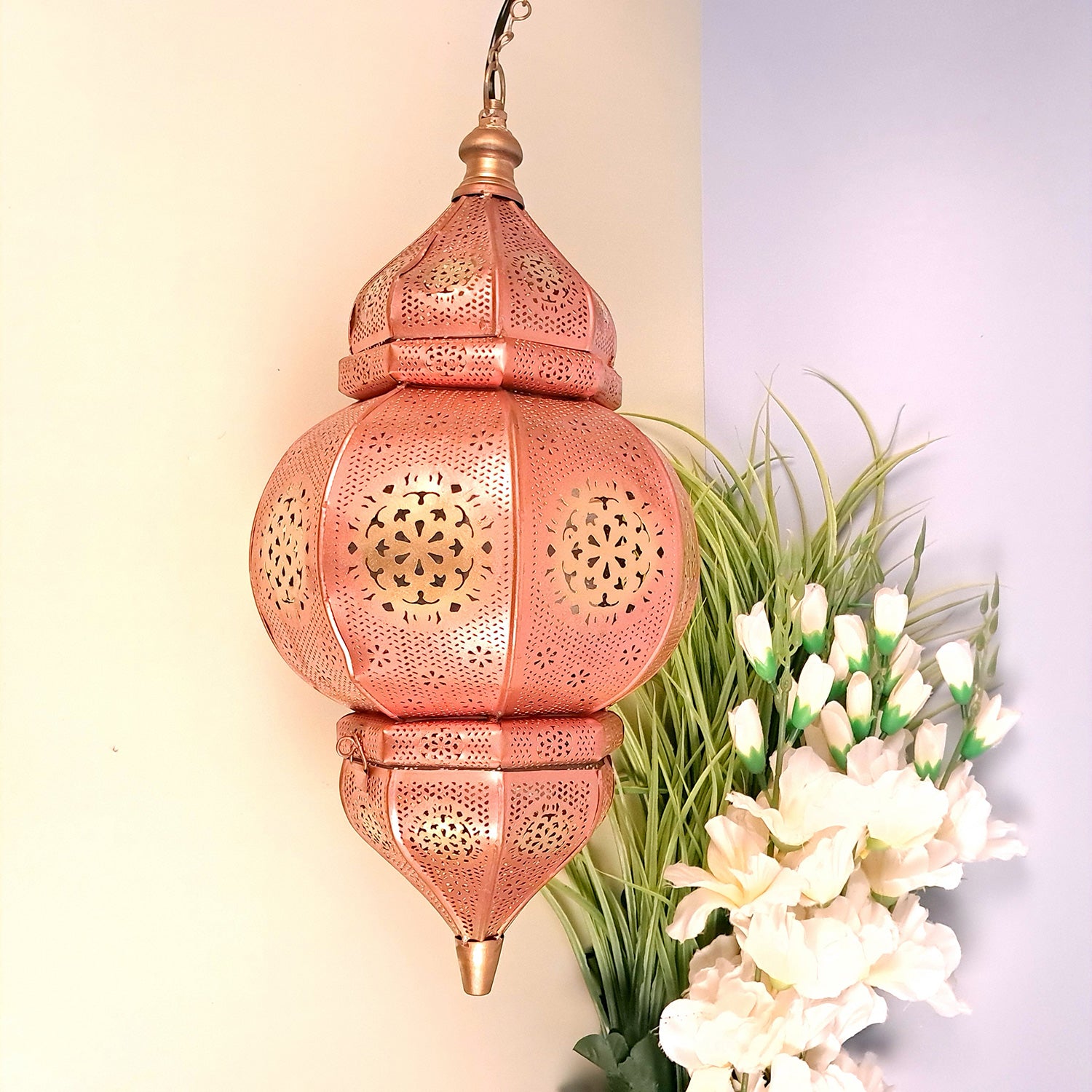 Turkish Lamp Wall Hangings | Wall Mount Moroccan Lamp - for Home, Living Room, Dining Room, Bedroom Decor | for Diwali Decoration & Gifts - 19 Inch