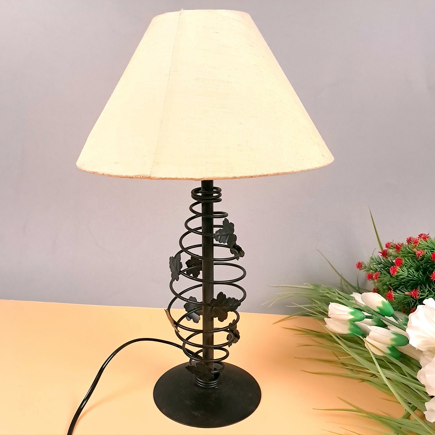 Table Lamp with Shade | Night lamp Light | Bedside Lamp - for Home Decor, Living Room, Bedroom, Office Decor & Gift - Apkamart #Style_Design 3