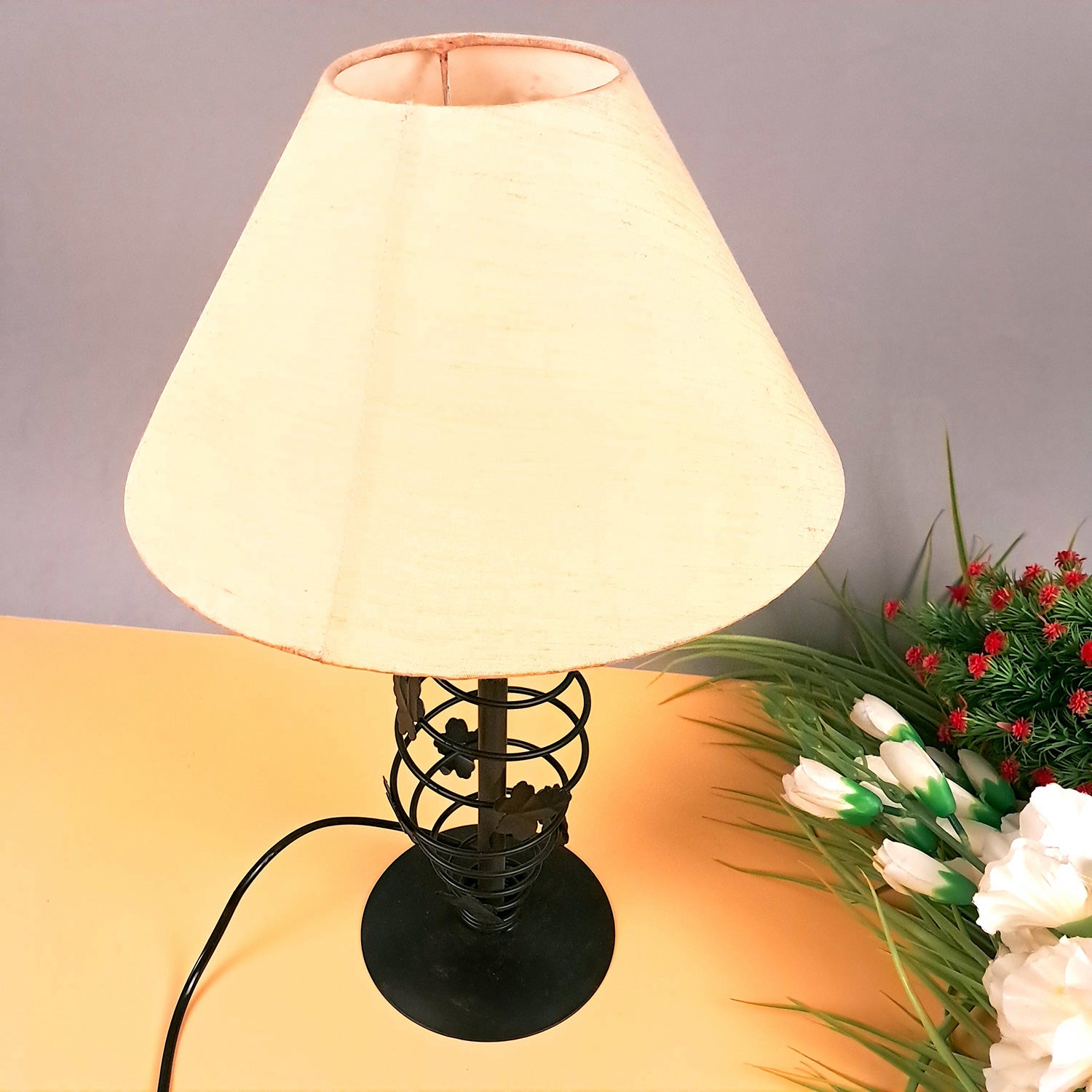 Table Lamp with Shade | Night lamp Light | Bedside Lamp - for Home Decor, Living Room, Bedroom, Office Decor & Gift - Apkamart #Style_Design 3