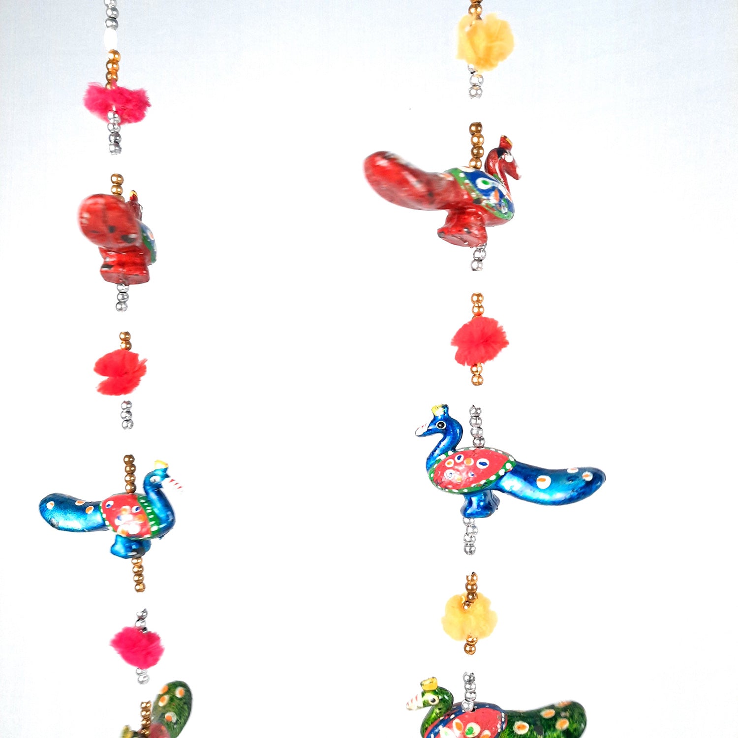 Latkan Toran Wall Hanging | Traditional Hangings with Bells - 5 Camel Design - for Main Door, Entrance, Living Room, Home & Diwali Decoration - 32 Inch - apkamart #Style_Peacock