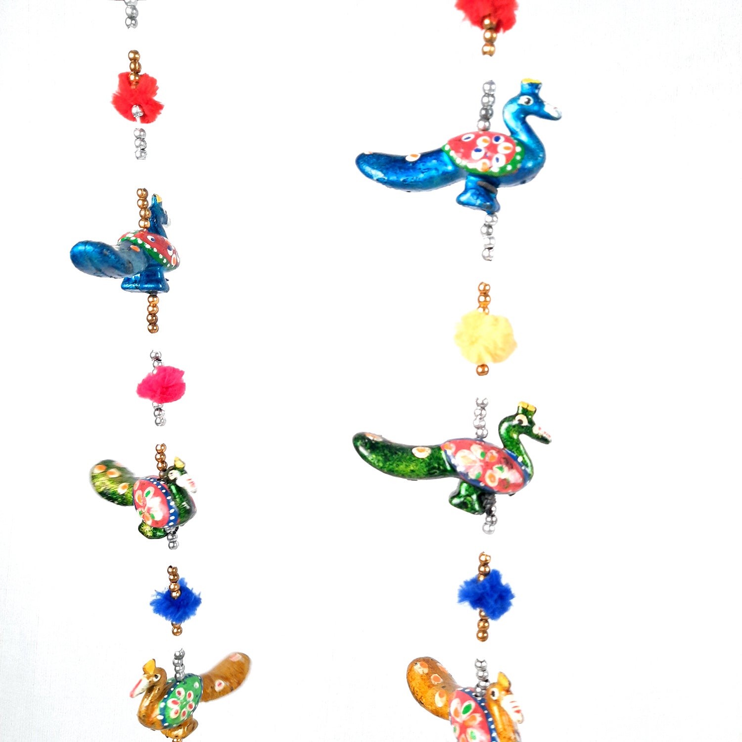 Latkan Toran Wall Hanging | Traditional Hangings with Bells - 5 Camel Design - for Main Door, Entrance, Living Room, Home & Diwali Decoration - 32 Inch - apkamart #Style_Peacock