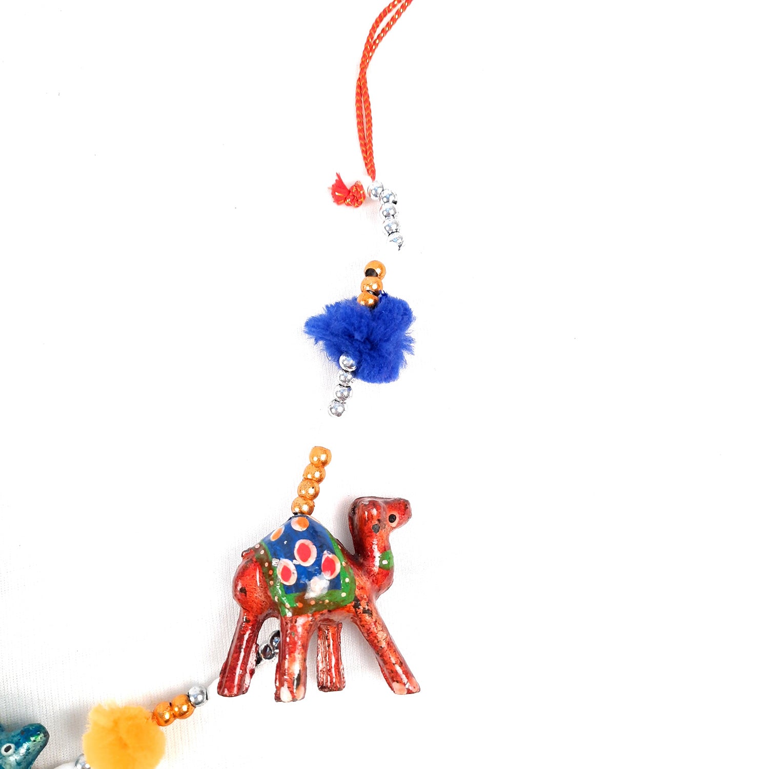 Latkan Toran Wall Hanging | Traditional Hangings with Bells - 5 Camel Design - for Main Door, Entrance, Living Room, Home & Diwali Decoration - 32 Inch - apkamart #style_Camel