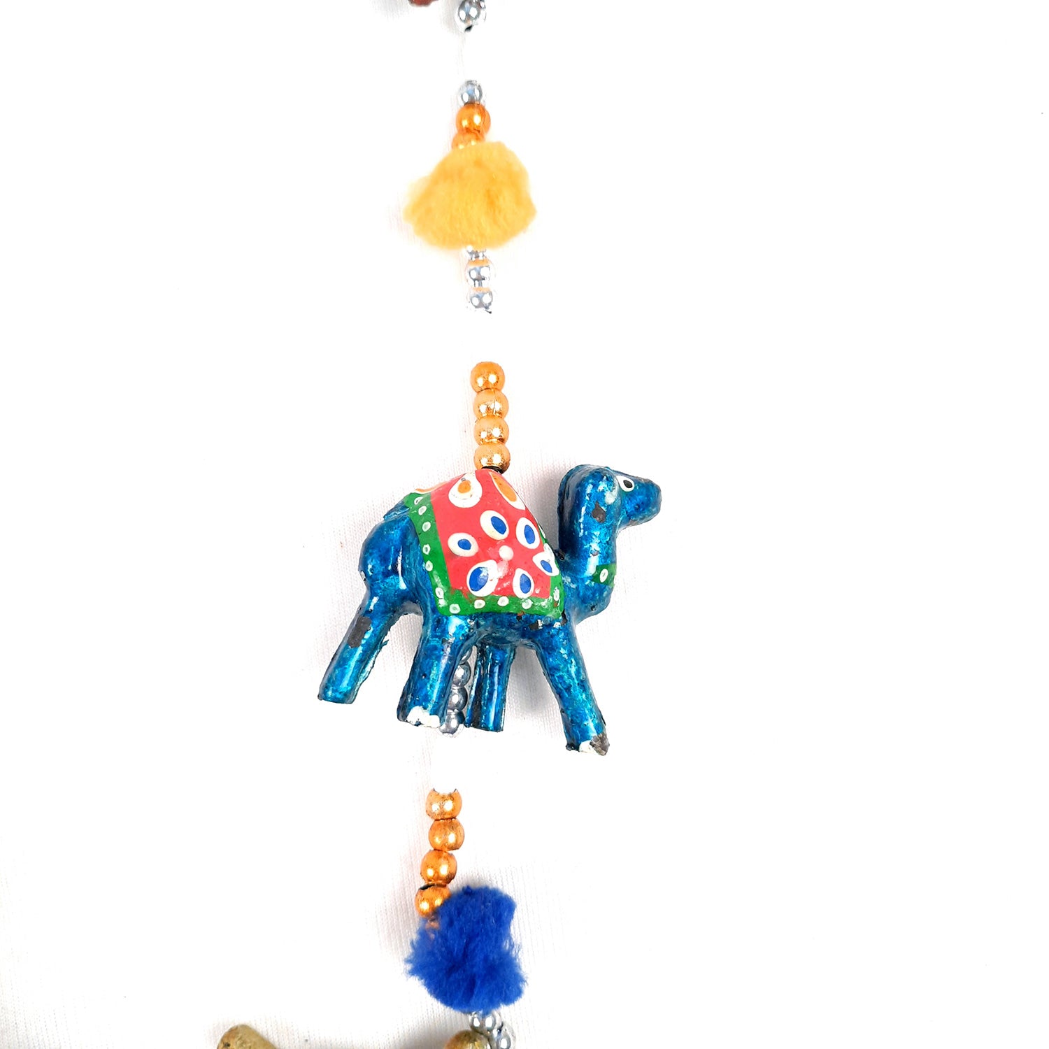 Latkan Toran Wall Hanging | Traditional Hangings with Bells - 5 Camel Design - for Main Door, Entrance, Living Room, Home & Diwali Decoration - 32 Inch - apkamart #style_Camel
