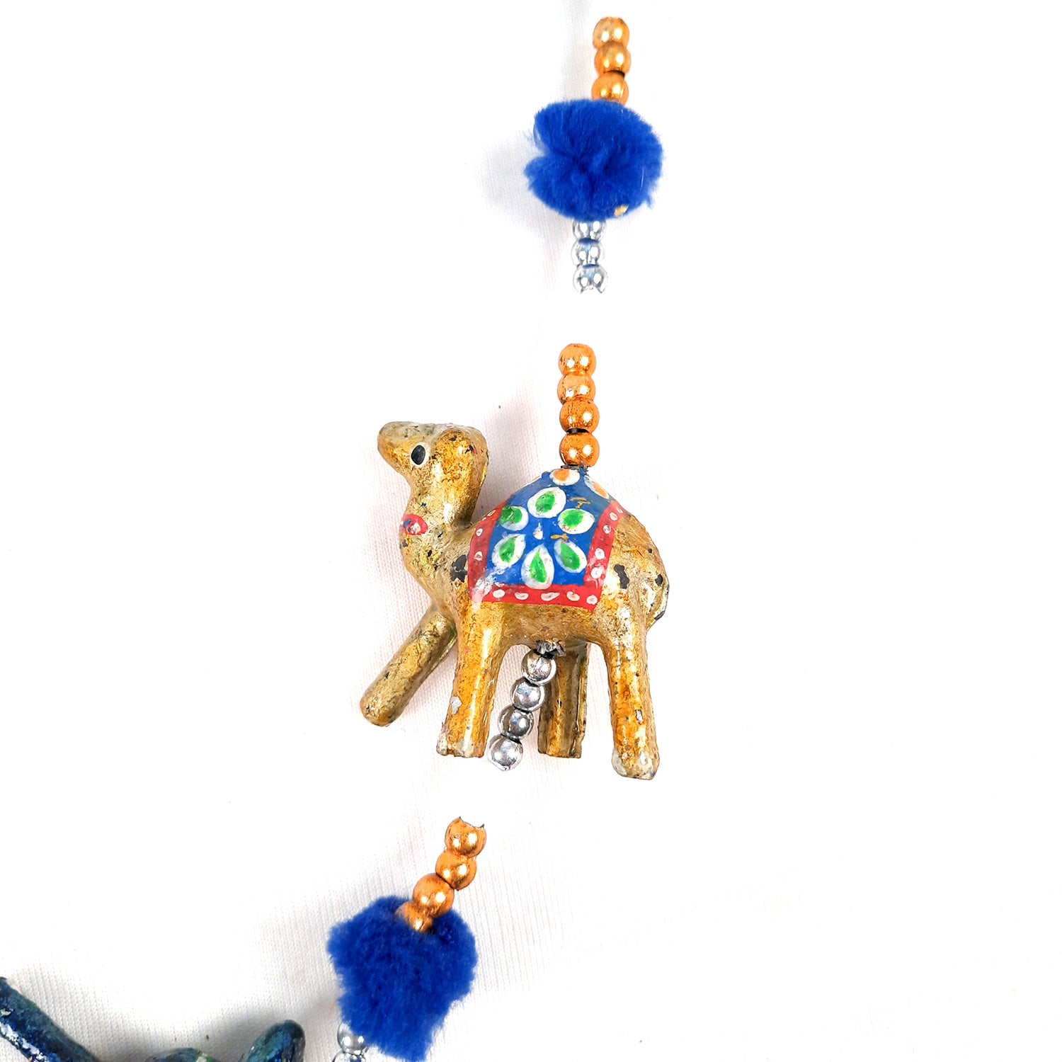 Latkan Toran Wall Hanging | Traditional Hangings with Bells - 5 Camel Design - for Main Door, Entrance, Living Room, Home & Diwali Decoration - 32 Inch - apkamart #style_Camel