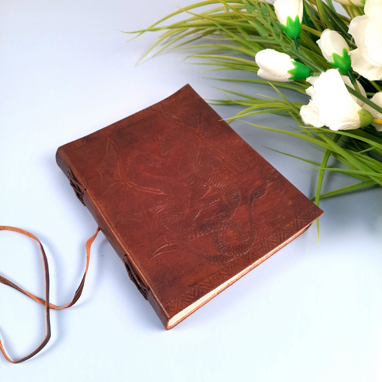 Leather Diary Vintage | Journal Notebook With Handmade Paper | Personal Traveller's Book, Sketchbook - for Writing, Table, Office, Desk, Study, Corporate Gifts | Gift for Him / Her apkamart #Style_Design 2
