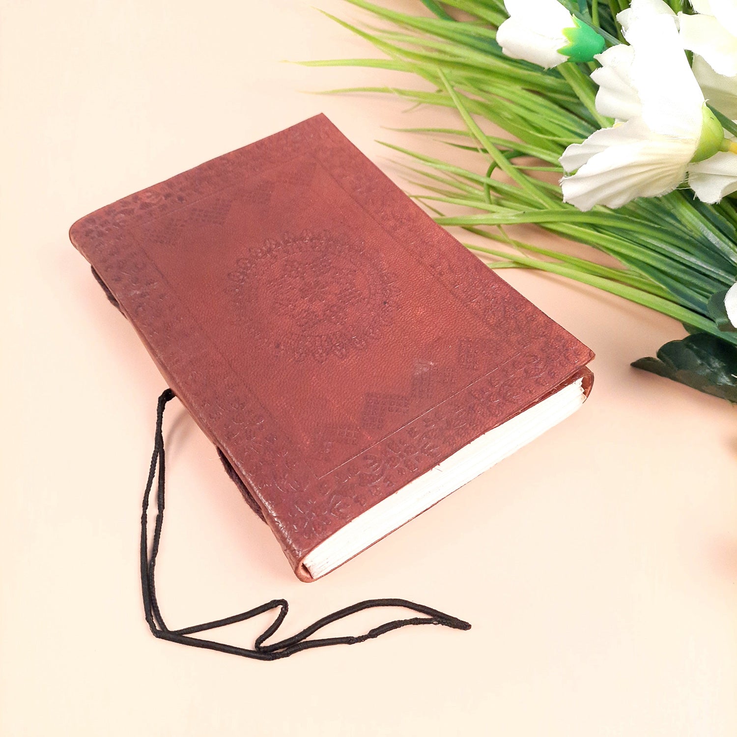 Leather Diary Vintage | Journal Notebook With Handmade Paper | Personal Traveller's Book, Sketchbook - for Writing, Table, Office, Desk, Study, Corporate Gifts | Gift for Him / Her apkamart #Style_Design 1