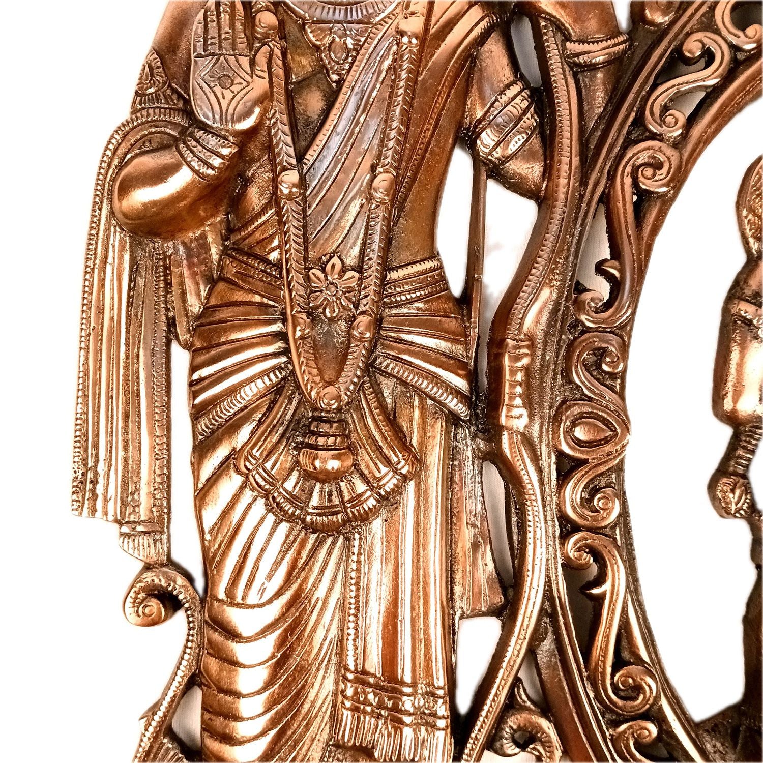 Lord Ram with Hanuman Big Wall Hanging | Shri Ram & Bajarang Bali Religious Wall Decor- for Home, Puja Room, Living Room & Entrance Decor - 18 Inch - Apkamart