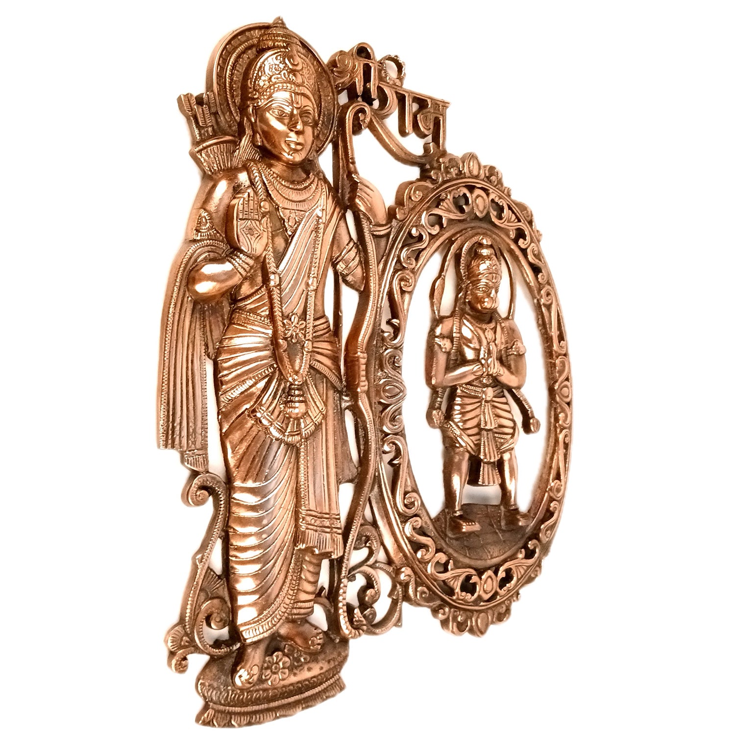 Lord Ram with Hanuman Big Wall Hanging | Shri Ram & Bajarang Bali Religious Wall Decor- for Home, Puja Room, Living Room & Entrance Decor - 18 Inch - Apkamart
