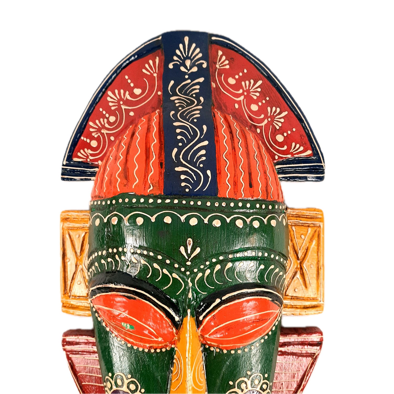 Tribal Mask Wall Hanging - For Wall Décor & Home Decoration - 20 Inch - ApkaMart #color_Green