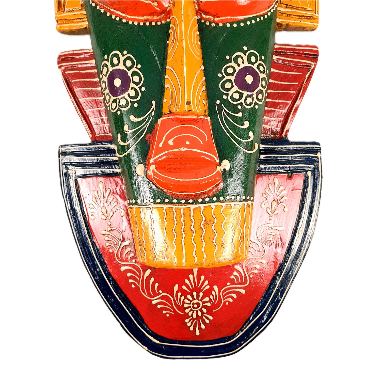 Tribal Mask Wall Hanging - For Wall Décor & Home Decoration - 20 Inch - ApkaMart #color_Green