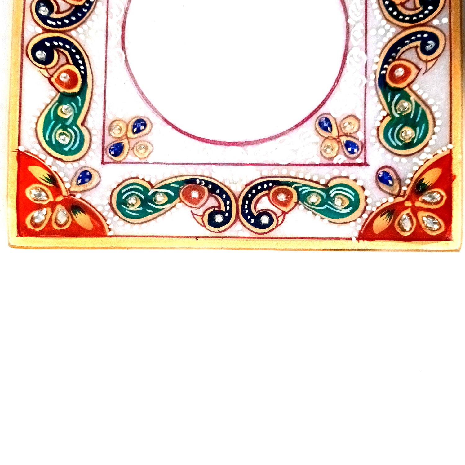 Marble Bowl with Lid for Mukhwas/Mouthfreshner/Dry Fruits with Minakari & Kundan Work | Suparidaan Container - for Kitchen, Home, & Dining Table Decor & Gifts - 6 Inch - Apkamart #Style_Design 1