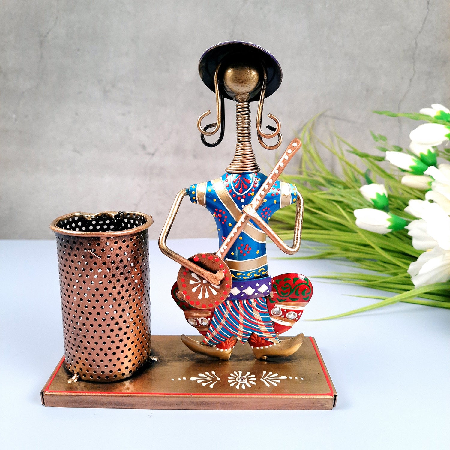 Pen Stand - Musician Design | Multipurpose Organizers | Pencil Holder Stands - For Study Table, Desk, Stationary Gift, Home, Office Decor - 8 Inch - apkamart