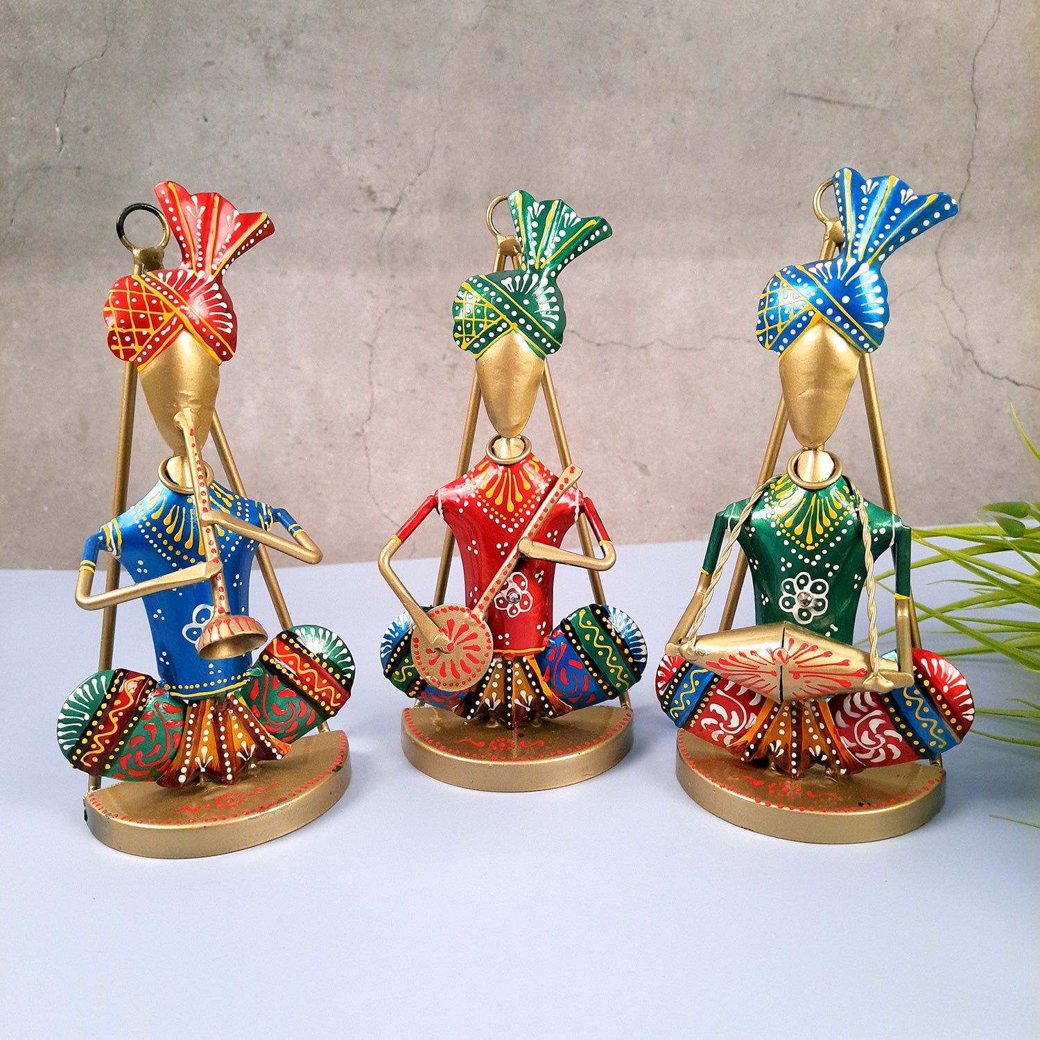 Showpiece Musician Cum Wall Hanging | Decorative Figurine - For Home, Wall, Table, Living Room & TV Unit | Show Piece For Office Desk & Gifts - 8 Inch - apkamart