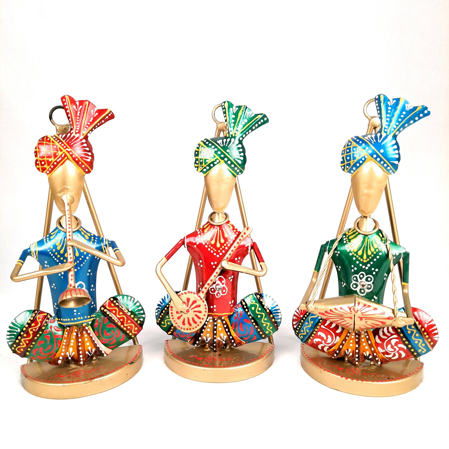 Showpiece Musician Cum Wall Hanging | Decorative Figurine - For Home, Wall, Table, Living Room & TV Unit | Show Piece For Office Desk & Gifts - 8 Inch - apkamart