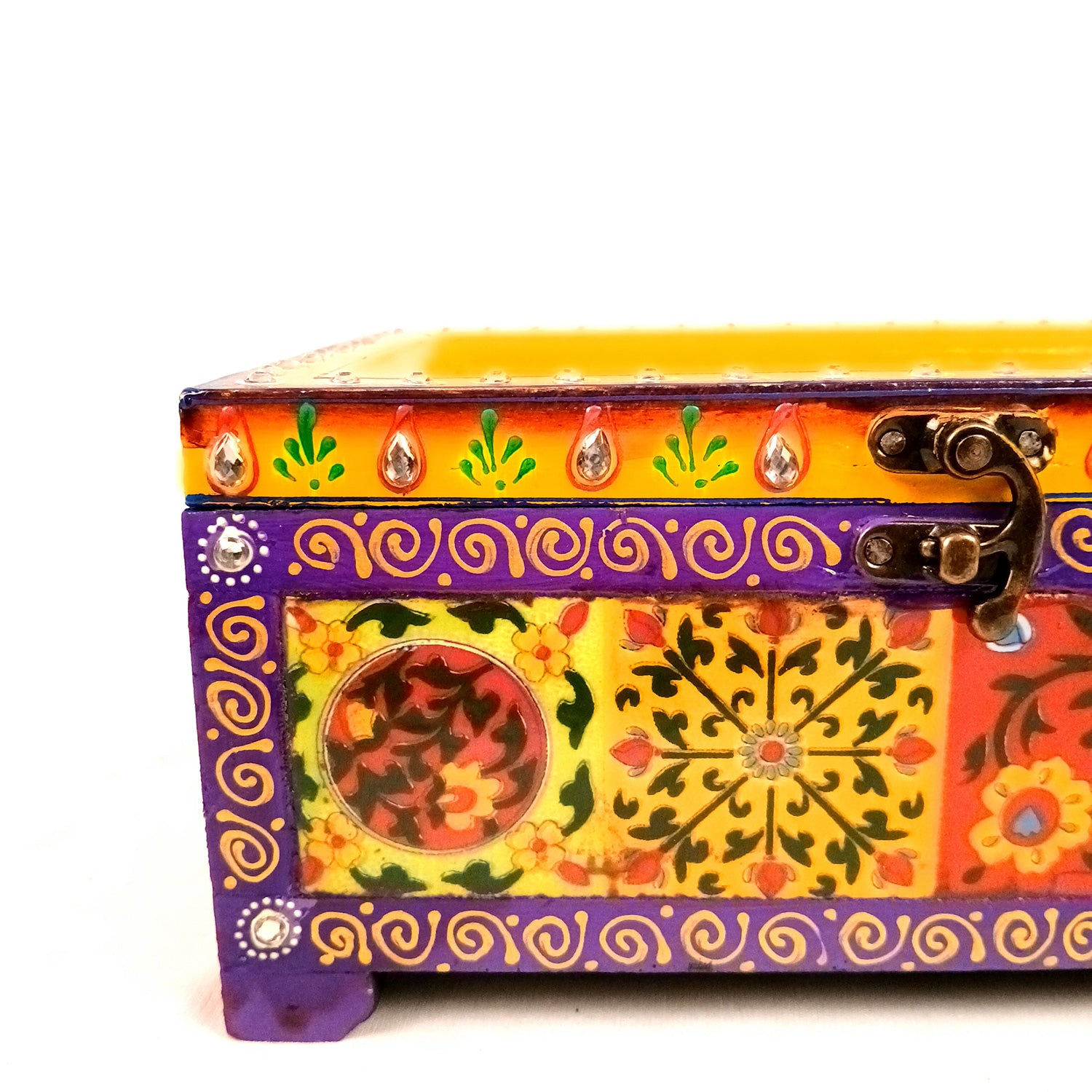 Napkin Holder With Ceramic Tiles | Tissue Paper Stand | Wooden Tissue Dispenser With Lid - For Home, Dining Table, Kitchen, Center Table Decor & Gift - 9 Inch - Apkamart #Style_Design 1