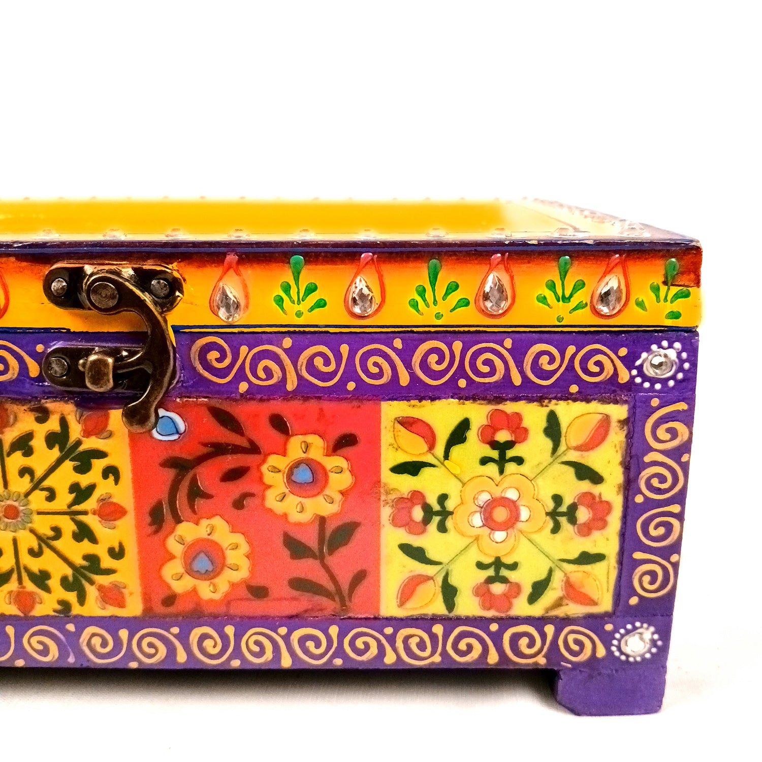 Napkin Holder With Ceramic Tiles | Tissue Paper Stand | Wooden Tissue Dispenser With Lid - For Home, Dining Table, Kitchen, Center Table Decor & Gift - 9 Inch - Apkamart #Style_Design 1