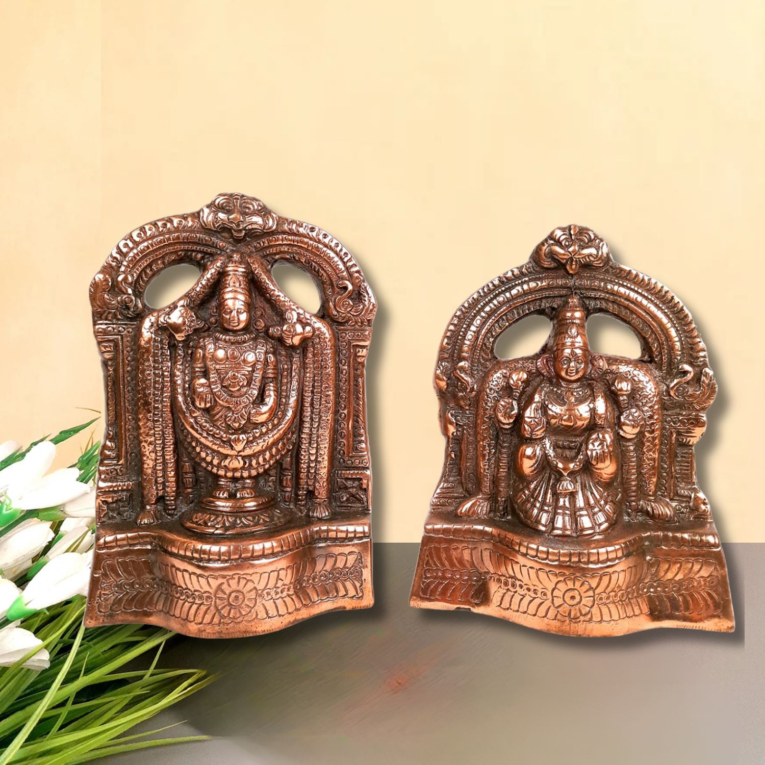 Lord Balaji And Goddess Padmavati Idol | Shri Venkateswara Swami Statue | Tirupati Balaji Murti - for Home, Living Room, Office, Puja & Gift - apkamart