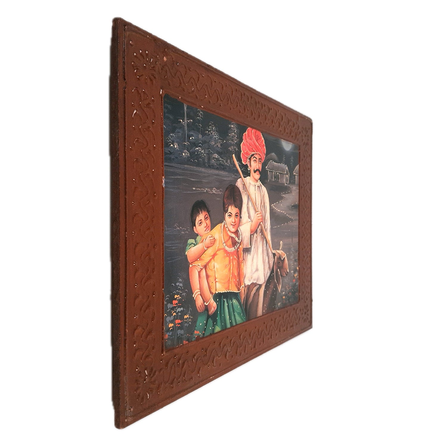 Village Painting In Wooden Frame | Wall Poster Frame - for Home Decoration, Paintings for Living Room, Bedroom, Hallway, Office & Gifts - 15 Inch - Apkamart