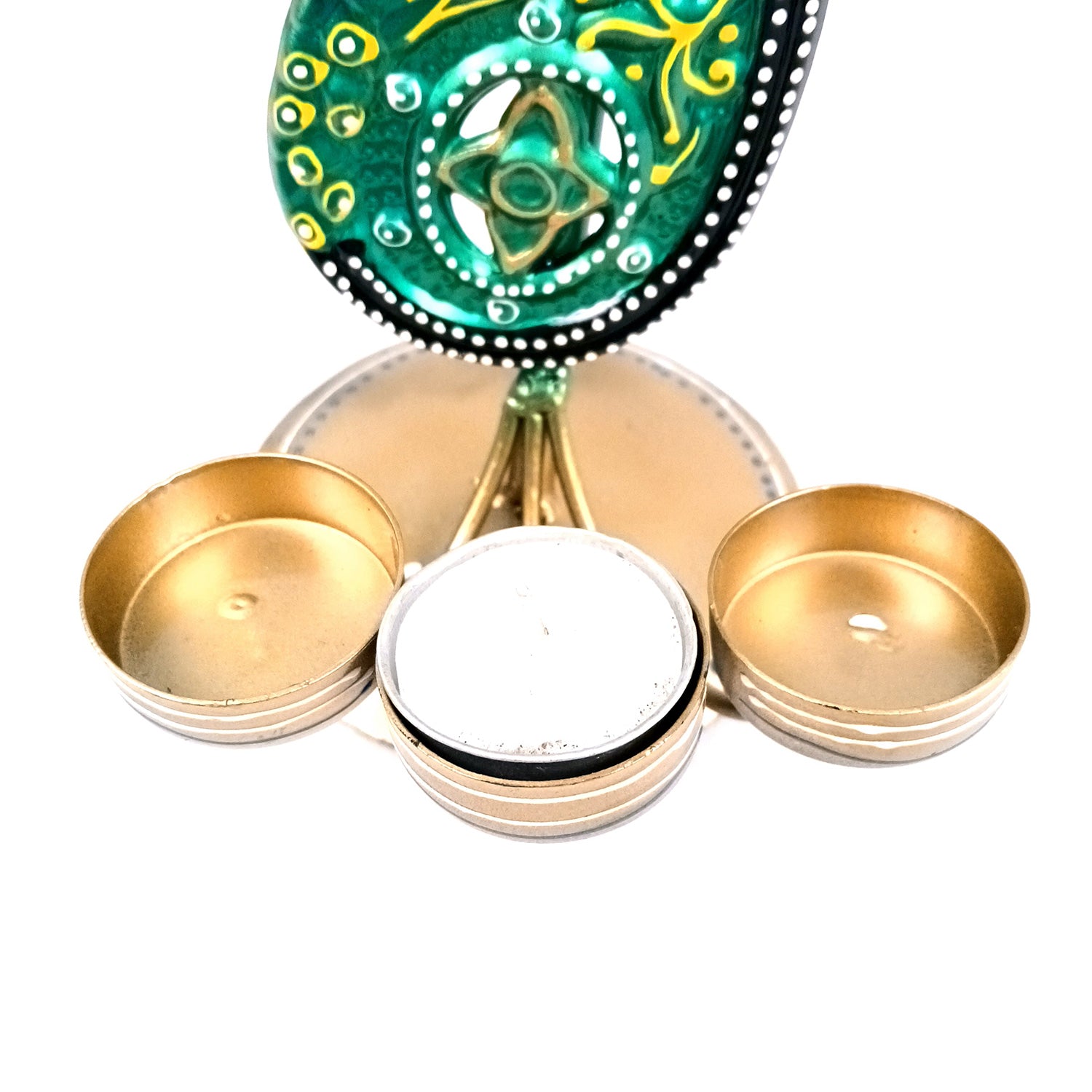 Peacock Tea Light Candle Holder | Candle Holders Stand With 4 Slots - For Home, Table, Living Room, Dining room, Bedroom Decor | For Diwali Decoration & Gifts - 16 Inch - Apkamart
