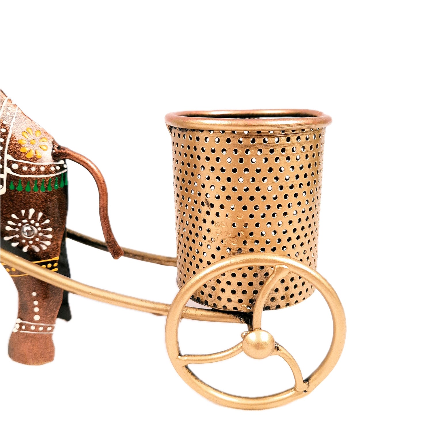 Pen Holder | Desk Organizer | Camel Cart Showpiece | Multipurpose Holders Stand - For Study Table, Desk Organizing, Home, Office Decor & Gifts - 11 Inch - Apkamart