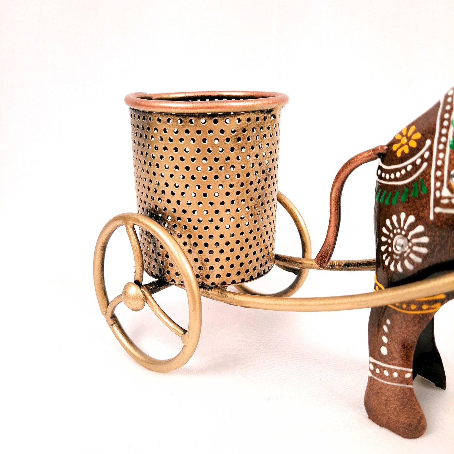 Pen Holder | Desk Organizer | Camel Cart Showpiece | Multipurpose Holders Stand - For Study Table, Desk Organizing, Home, Office Decor & Gifts - 11 Inch - Apkamart