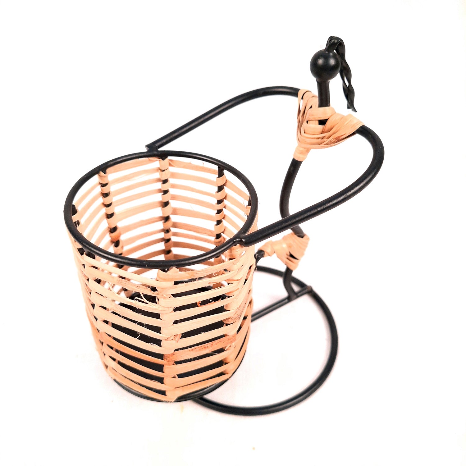 Pen Stand Cum Cutlery Holders - Lady Holding Basket Design | Multipurpose Organizers | Pencil Holder Stands - For Study Table, Desk, Stationary Gift, Home, Office Decor & Corporate Gifting - apkamart