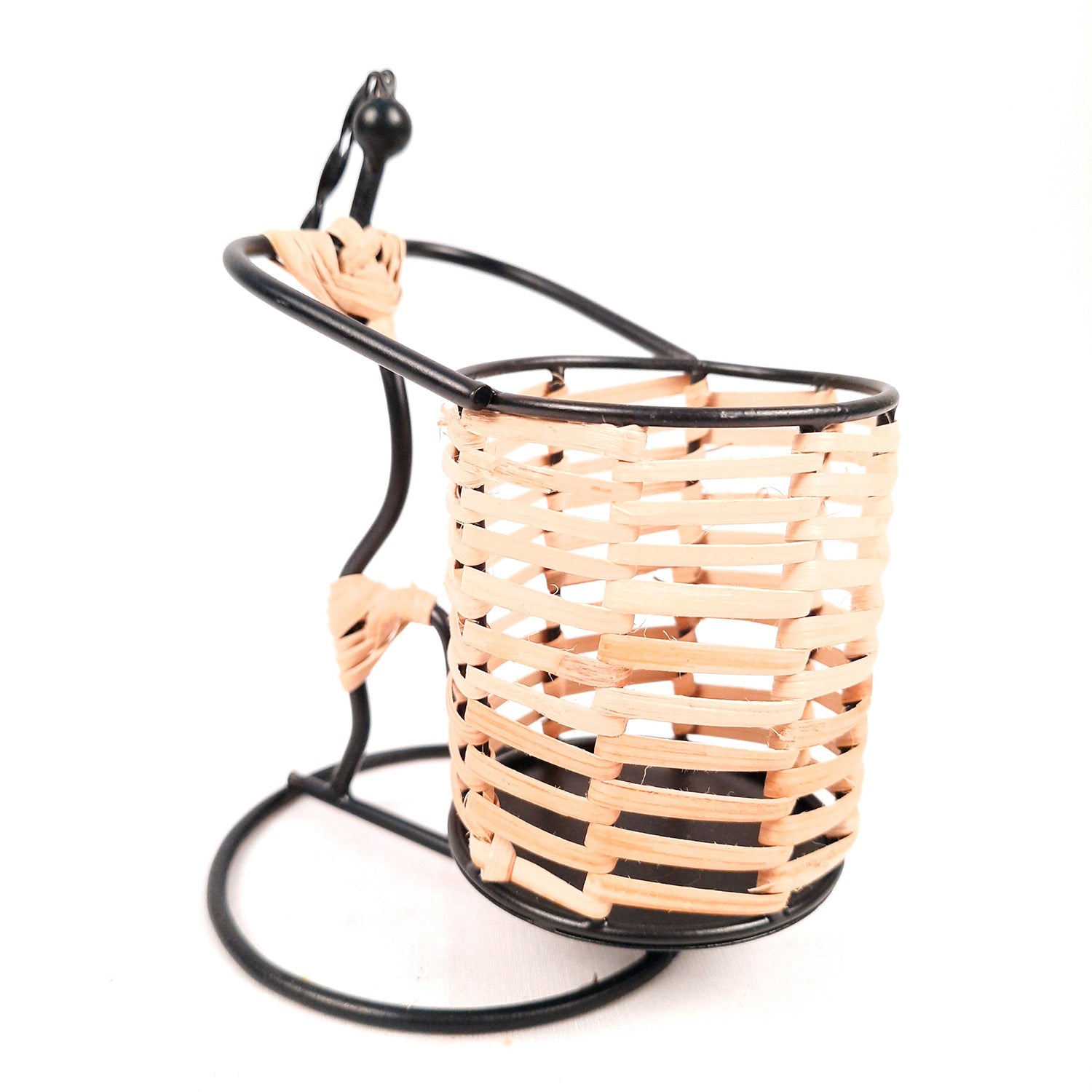 Pen Stand Cum Cutlery Holders - Lady Holding Basket Design | Multipurpose Organizers | Pencil Holder Stands - For Study Table, Desk, Stationary Gift, Home, Office Decor & Corporate Gifting - apkamart