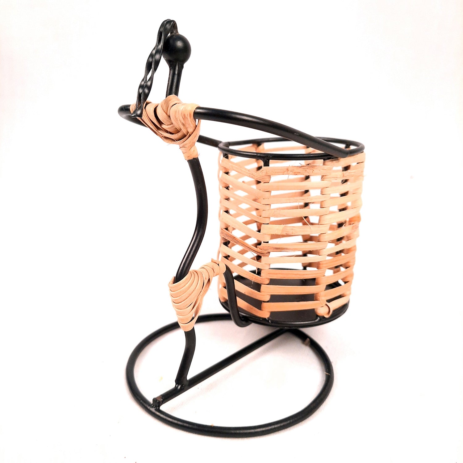 Pen Stand Cum Cutlery Holders - Lady Holding Basket Design | Multipurpose Organizers | Pencil Holder Stands - For Study Table, Desk, Stationary Gift, Home, Office Decor & Corporate Gifting - apkamart