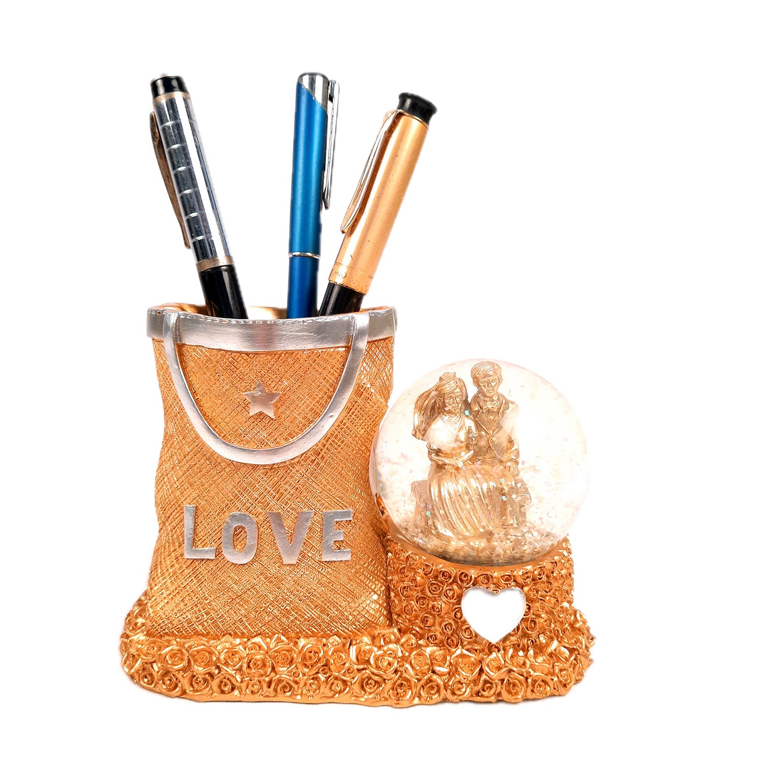 Pen Stand - Cutlery Holders | Multipurpose Organizers Snowball Design - For Study Table, Desk, Stationary Gift, Home, Office Decor -apkamart