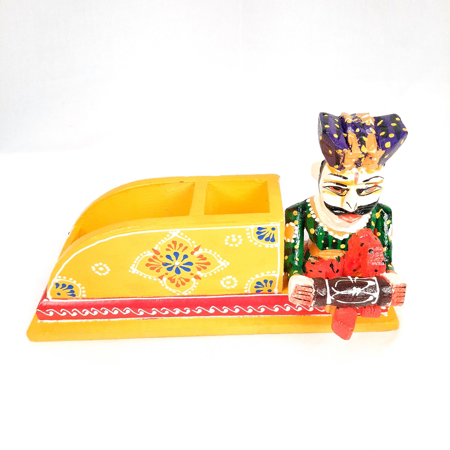 Pen Stand Cum Cutlery Holders | Multipurpose Organizers | Wooden Pencil Holder Stands - For Study Table, Desk, Stationary Gift, Home, Office Decor & Corporate Gifting - 9 Inch - Apkamart #Colour_Yellow