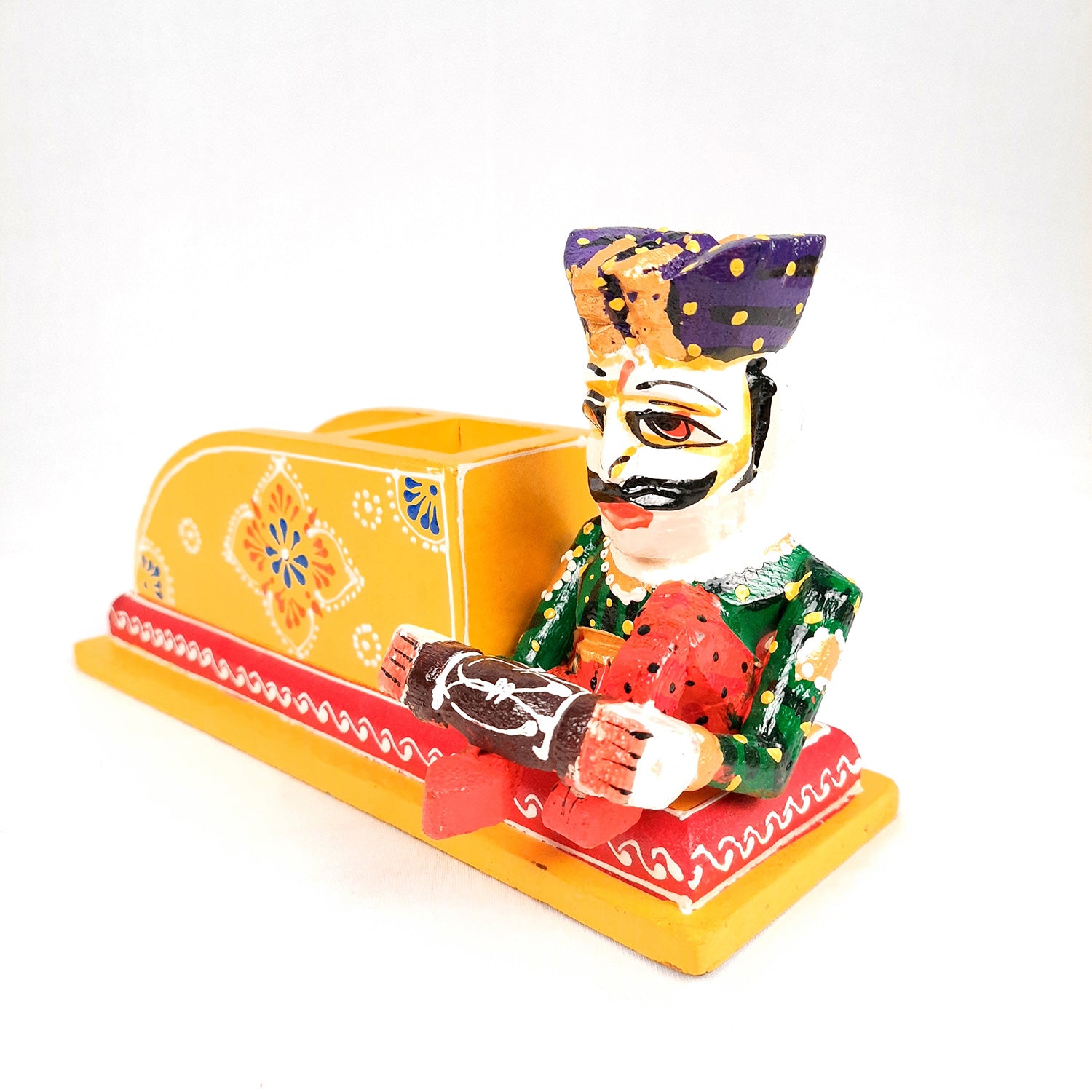 Pen Stand Cum Cutlery Holders | Multipurpose Organizers | Wooden Pencil Holder Stands - For Study Table, Desk, Stationary Gift, Home, Office Decor & Corporate Gifting - 9 Inch - Apkamart #Colour_Yellow