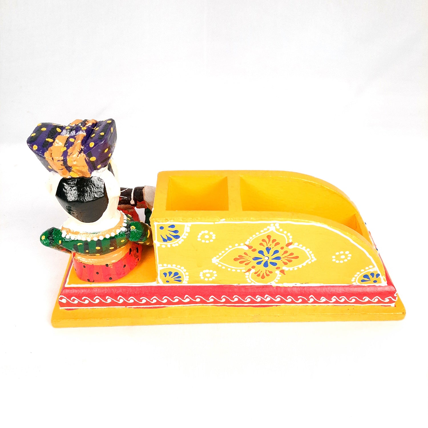 Pen Stand Cum Cutlery Holders | Multipurpose Organizers | Wooden Pencil Holder Stands - For Study Table, Desk, Stationary Gift, Home, Office Decor & Corporate Gifting - 9 Inch - Apkamart #Colour_Yellow