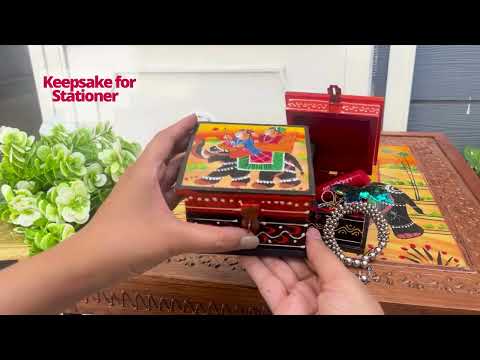 Jewellery Box | Decorative Wooden Jewelry Box | Multi-Purpose Storage Box - for Home, Dressing Table Decor, Storage & Gifts - 4 Inch - Apkamart #Style_Pack Of 2