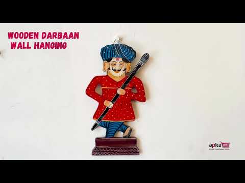 Wooden Darbaan Wall Hanging | Royal Guards Set | Rajasthani Wall Decor - for Home, Living room, Entrance Decor & Gifts - 8 Inch - Apkamart #Style_Pack Of 1