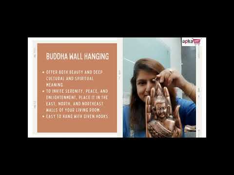 Buddha Wall Hanging Showpiece | Palm Buddha Wall Decor | Gautam Buddha Statue Wall Hanging - For Home & Wall Decor | Living Room, Office Decor & Gifts - 11 Inch - Apkamart