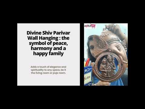 Ganesh Idol Wall Hanging | Lord Ganesha With Shiv Parvati Wall Statue Decor |Religoius & Spiritual Wall Art - For Puja, Home & Entrance Living Room & Gift - 16 Inch - Apkamart