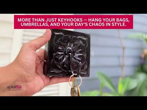 Key Holder Wall Hanging | Handpainted Key Hook Stand With 1 Hooks | Keys Organizer - For Home, Entrance, Office Decor & Gifts - 4 Inch (Wood, Brown) - Apkamart