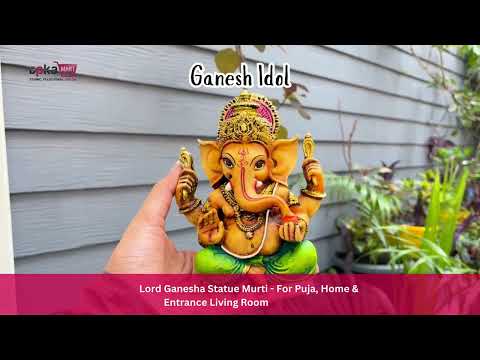 Ganesh Idol | Lord Ganesha Statue Murti - For Puja, Home & Entrance Living Room Decor & Gift - 7 Inch - Apkamart #Colour_Green