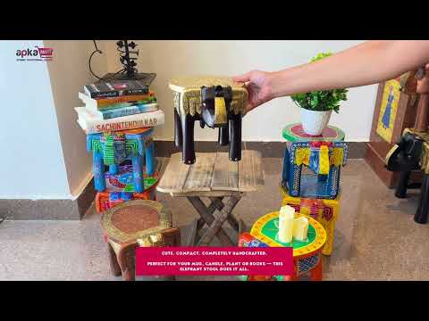 Elephant Showpiece - Small Stool - For Home Decor & Gifts - 8 Inch- Apkamart