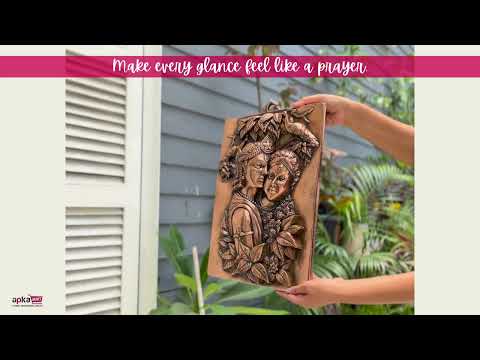 Radha Krishna Wall Hanging Idol | Radhe Krishna Wall Statue Murti | Wedding Gift for Couples | Religious Gift - for Home, Living Room, Office, Puja , Entrance Decoration - 18 Inch - Apkamart